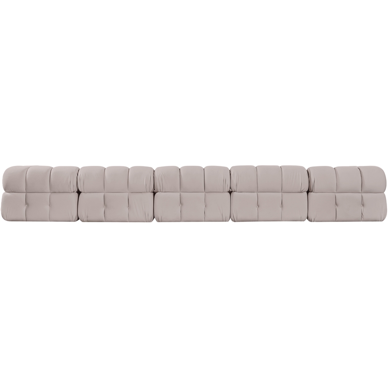 Meridian Furniture Orin Beige Velvet Performance Fabric 5 pc. Modular Sofa
