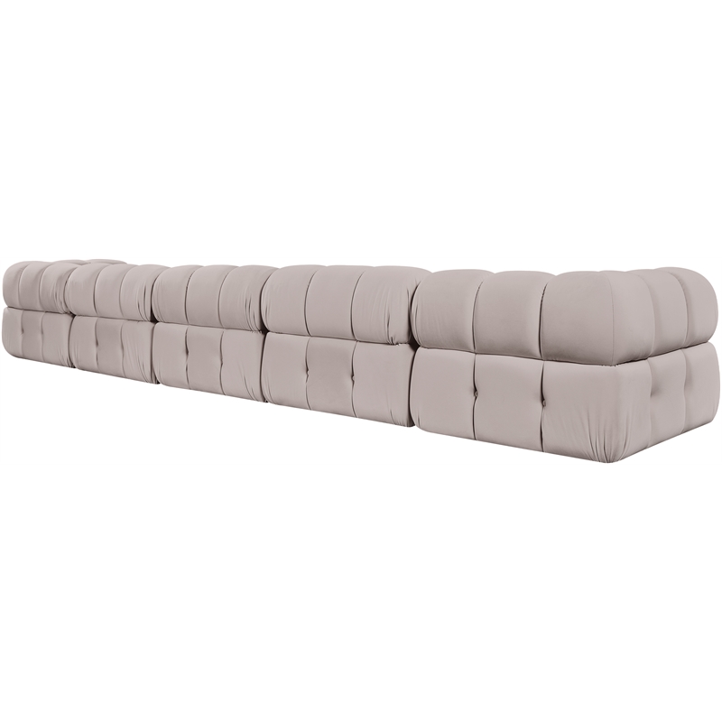 Meridian Furniture Orin Beige Velvet Performance Fabric 5 pc. Modular Sofa