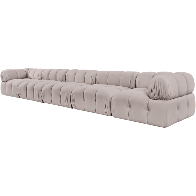 Meridian Furniture Orin Beige Velvet Performance Fabric 5 pc. Modular Sofa
