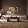Meridian Furniture Orin Beige Velvet Performance Fabric 5 pc. Modular Sofa