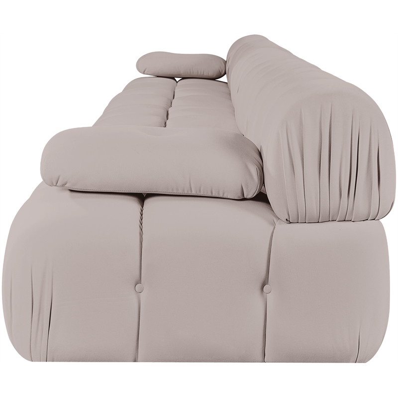Meridian Furniture Orin Beige Velvet Performance Fabric 5 pc. Modular Sofa