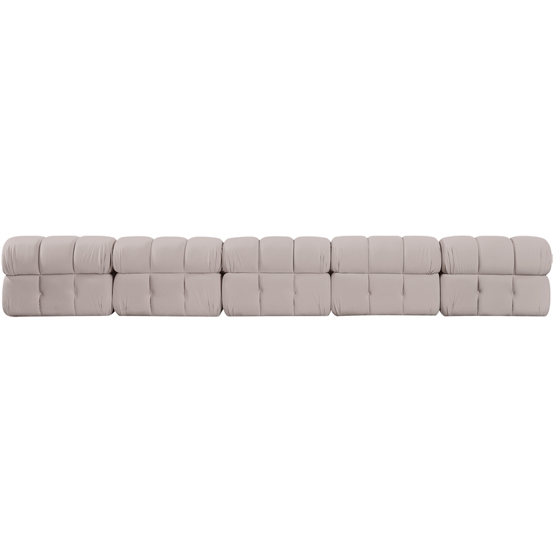 Meridian Furniture Orin Beige Velvet Performance Fabric 5 pc. Modular Sofa