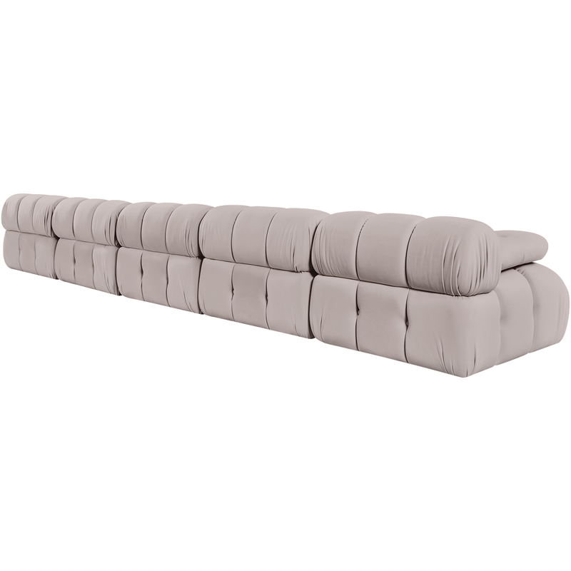 Meridian Furniture Orin Beige Velvet Performance Fabric 5 pc. Modular Sofa