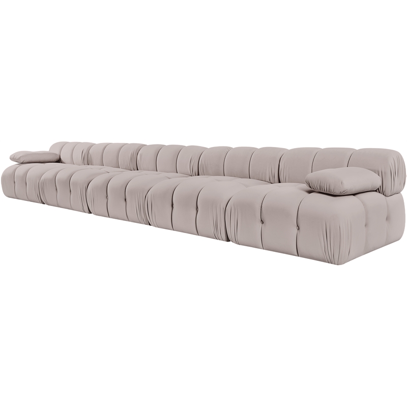 Meridian Furniture Orin Beige Velvet Performance Fabric 5 pc. Modular Sofa