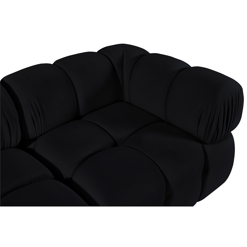 Meridian Furniture Orin Black Velvet Performance Fabric 2 pc. Modular Sofa