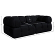 Meridian Furniture Orin Black Velvet Performance Fabric 2 pc. Modular Sofa