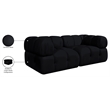 Meridian Furniture Orin Black Velvet Performance Fabric 2 pc. Modular Sofa