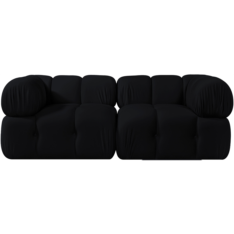 Meridian Furniture Orin Black Velvet Performance Fabric 2 pc. Modular Sofa