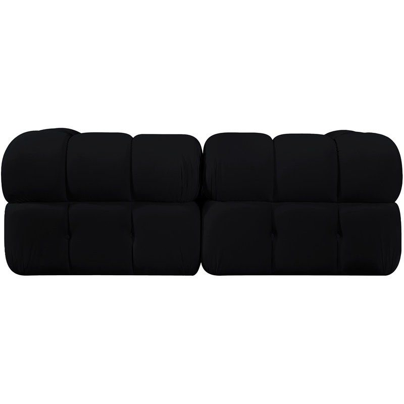Meridian Furniture Orin Black Velvet Performance Fabric 2 pc. Modular Sofa