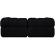 Meridian Furniture Orin Black Velvet Performance Fabric 2 pc. Modular Sofa