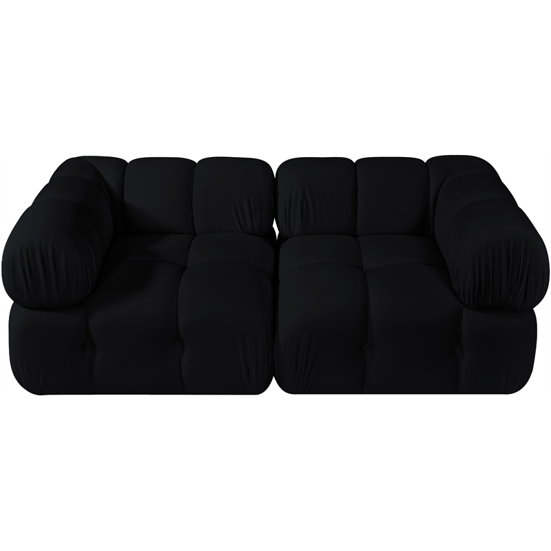 Meridian Furniture Orin Black Velvet Performance Fabric 2 pc. Modular Sofa