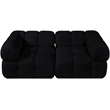 Meridian Furniture Orin Black Velvet Performance Fabric 2 pc. Modular Sofa