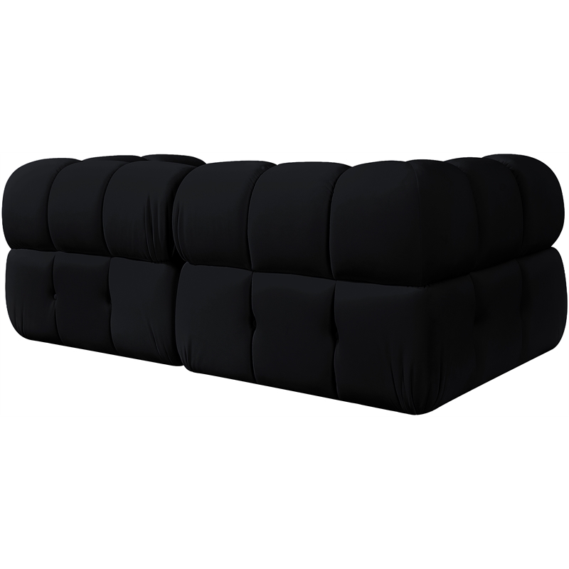 Meridian Furniture Orin Black Velvet Performance Fabric 2 pc. Modular Sofa
