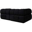 Meridian Furniture Orin Black Velvet Performance Fabric 2 pc. Modular Sofa