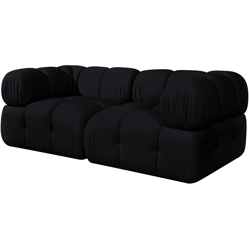 Meridian Furniture Orin Black Velvet Performance Fabric 2 pc. Modular Sofa