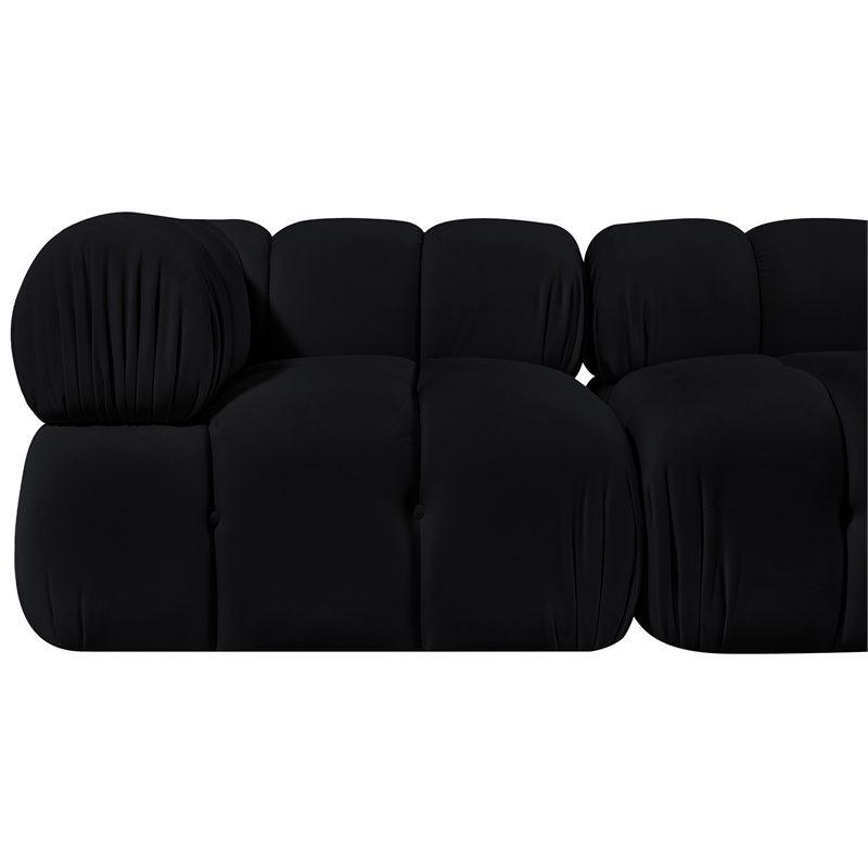 Meridian Furniture Orin Black Velvet Performance Fabric 2 pc. Modular Sofa