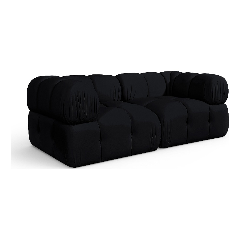 Meridian Furniture Orin Black Velvet Performance Fabric 2 pc. Modular Sofa