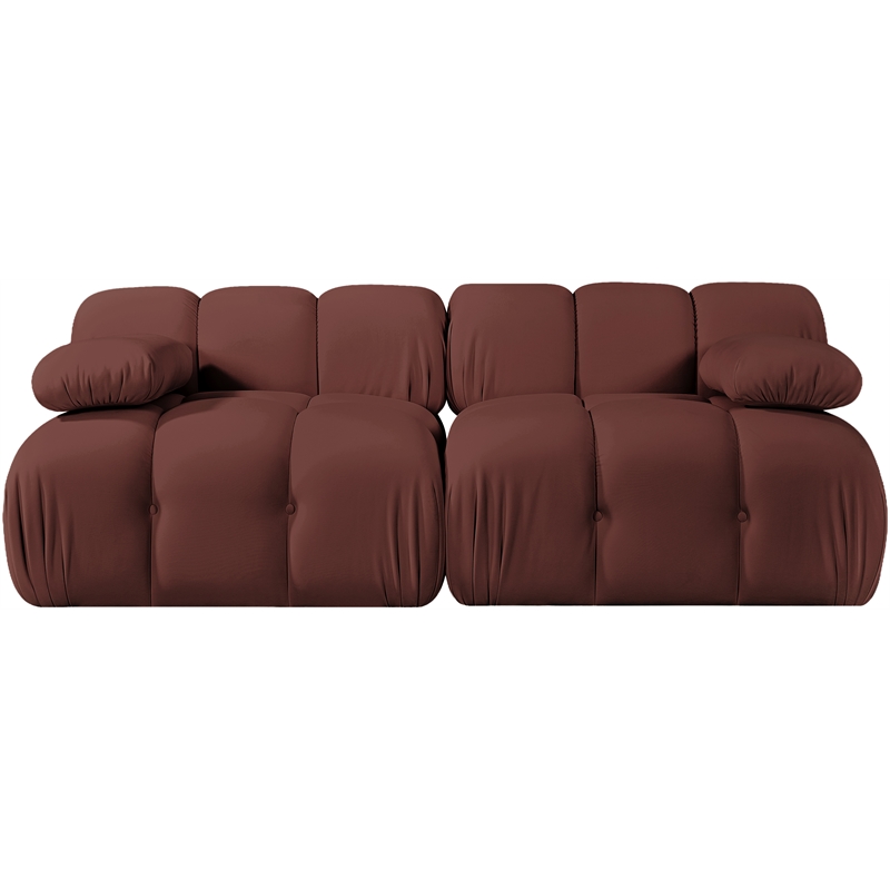 Meridian Furniture Orin Rose Velvet Performance Fabric 2 pc. Modular Sofa