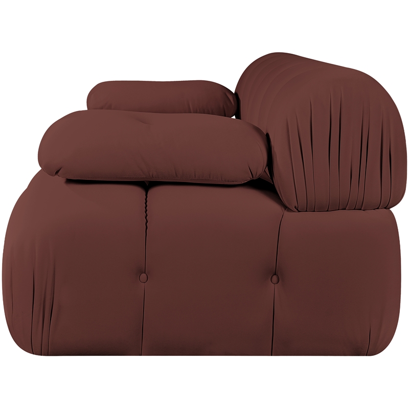 Meridian Furniture Orin Rose Velvet Performance Fabric 2 pc. Modular Sofa