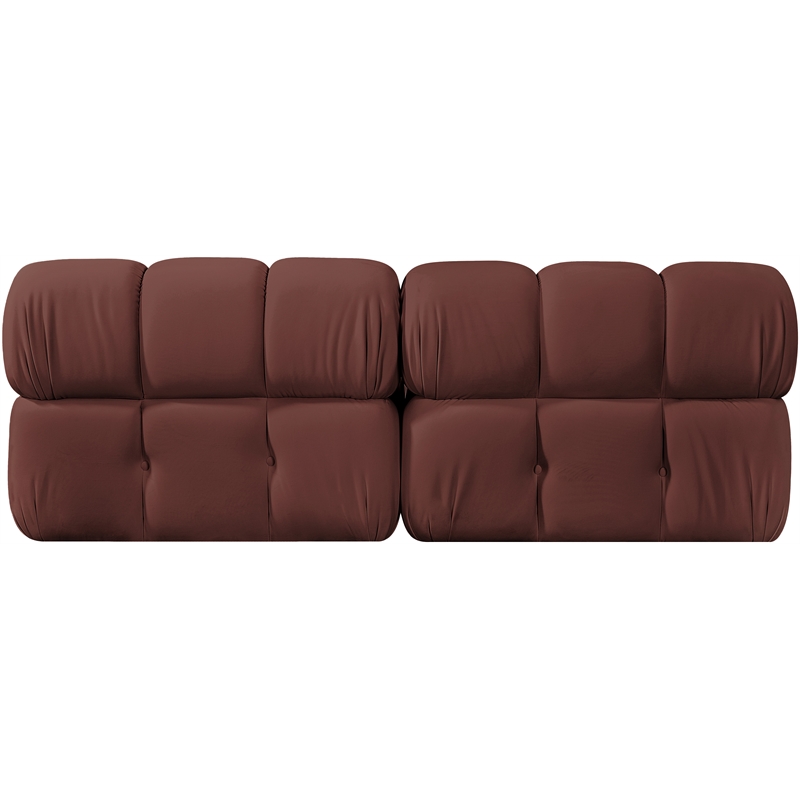 Meridian Furniture Orin Rose Velvet Performance Fabric 2 pc. Modular Sofa