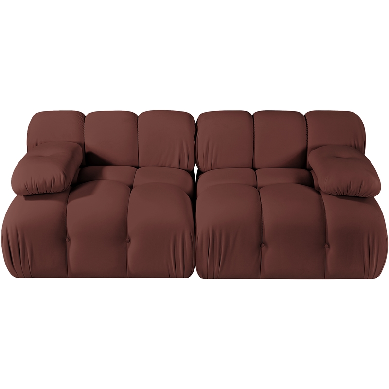 Meridian Furniture Orin Rose Velvet Performance Fabric 2 pc. Modular Sofa