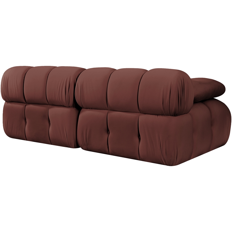 Meridian Furniture Orin Rose Velvet Performance Fabric 2 pc. Modular Sofa