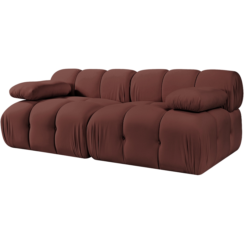 Meridian Furniture Orin Rose Velvet Performance Fabric 2 pc. Modular Sofa