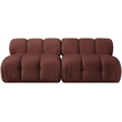 Meridian Furniture Orin Rose Velvet Performance Fabric 2 pc. Modular Sofa