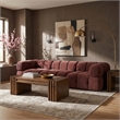 Meridian Furniture Orin Rose Velvet Performance Fabric 3 pc. Modular Sofa
