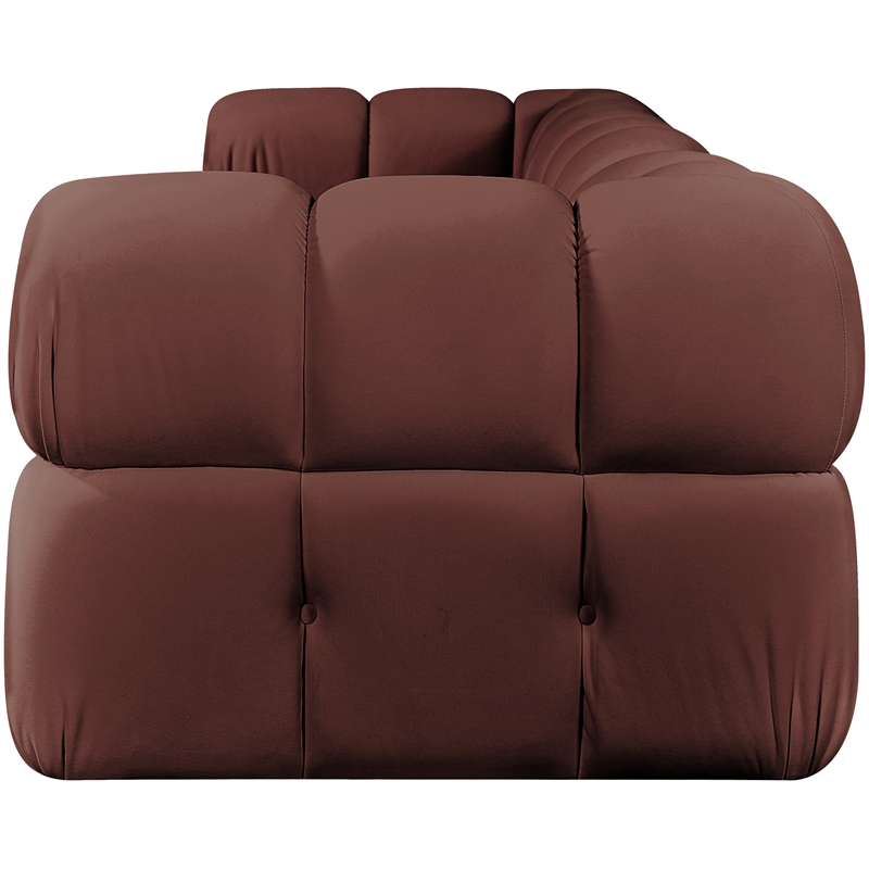 Meridian Furniture Orin Rose Velvet Performance Fabric 3 pc. Modular Sofa