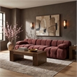 Meridian Furniture Orin Rose Velvet Performance Fabric 3 pc. Modular Sofa