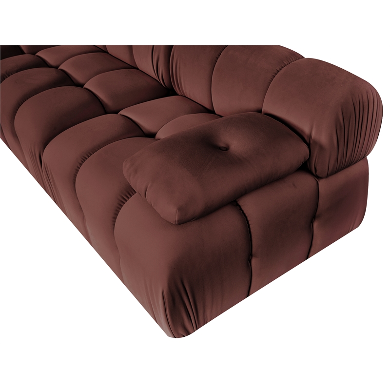 Meridian Furniture Orin Rose Velvet Performance Fabric 3 pc. Modular Sofa
