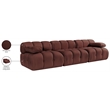 Meridian Furniture Orin Rose Velvet Performance Fabric 3 pc. Modular Sofa
