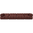 Meridian Furniture Orin Rose Velvet Performance Fabric 4 pc. Modular Sofa