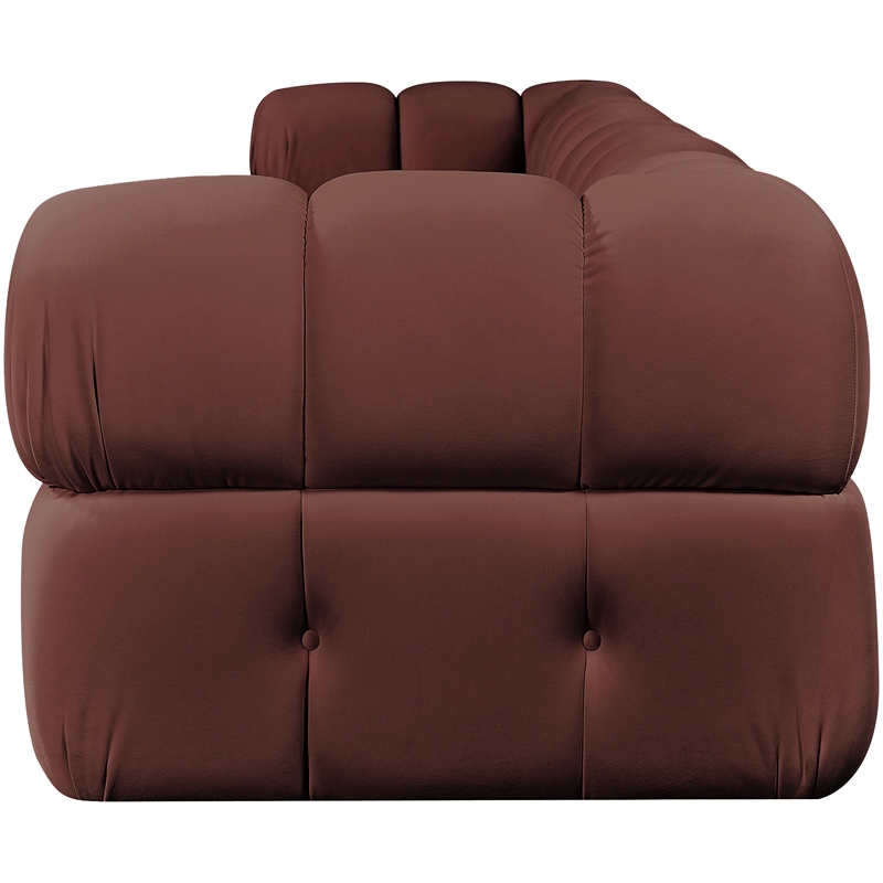 Meridian Furniture Orin Rose Velvet Performance Fabric 4 pc. Modular Sofa