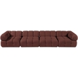 Meridian Furniture Orin Rose Velvet Performance Fabric 4 pc. Modular Sofa