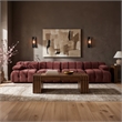 Meridian Furniture Orin Rose Velvet Performance Fabric 4 pc. Modular Sofa