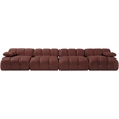 Meridian Furniture Orin Rose Velvet Performance Fabric 4 pc. Modular Sofa