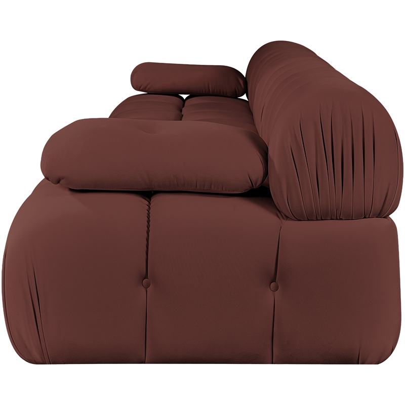 Meridian Furniture Orin Rose Velvet Performance Fabric 4 pc. Modular Sofa
