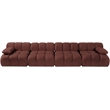 Meridian Furniture Orin Rose Velvet Performance Fabric 4 pc. Modular Sofa