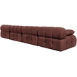 Meridian Furniture Orin Rose Velvet Performance Fabric 4 pc. Modular Sofa