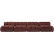 Meridian Furniture Orin Rose Velvet Performance Fabric 4 pc. Modular Sofa