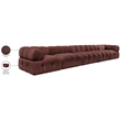 Meridian Furniture Orin Rose Velvet Performance Fabric 5 pc. Modular Sofa