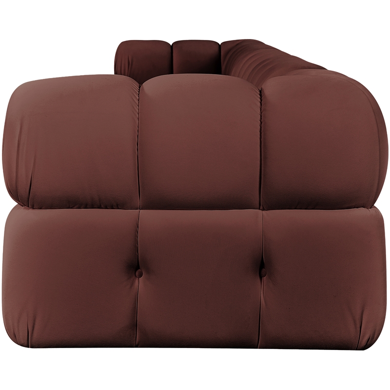 Meridian Furniture Orin Rose Velvet Performance Fabric 5 pc. Modular Sofa