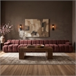 Meridian Furniture Orin Rose Velvet Performance Fabric 5 pc. Modular Sofa