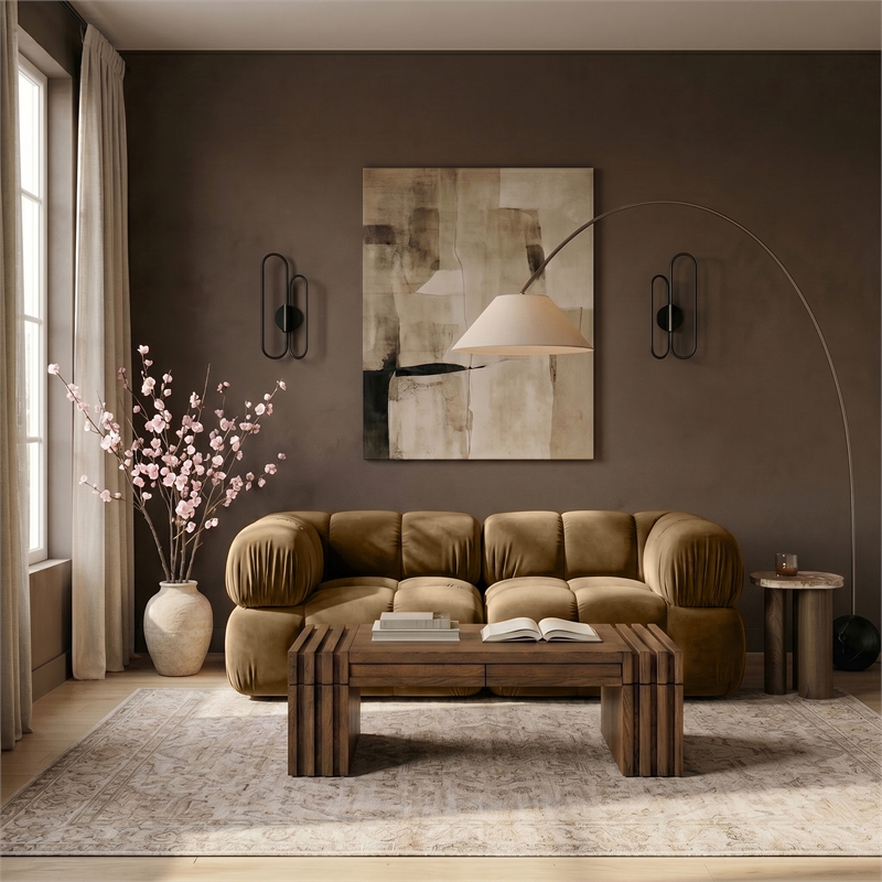 Meridian Furniture Orin Saddle Velvet Performance Fabric 2 pc. Modular Sofa