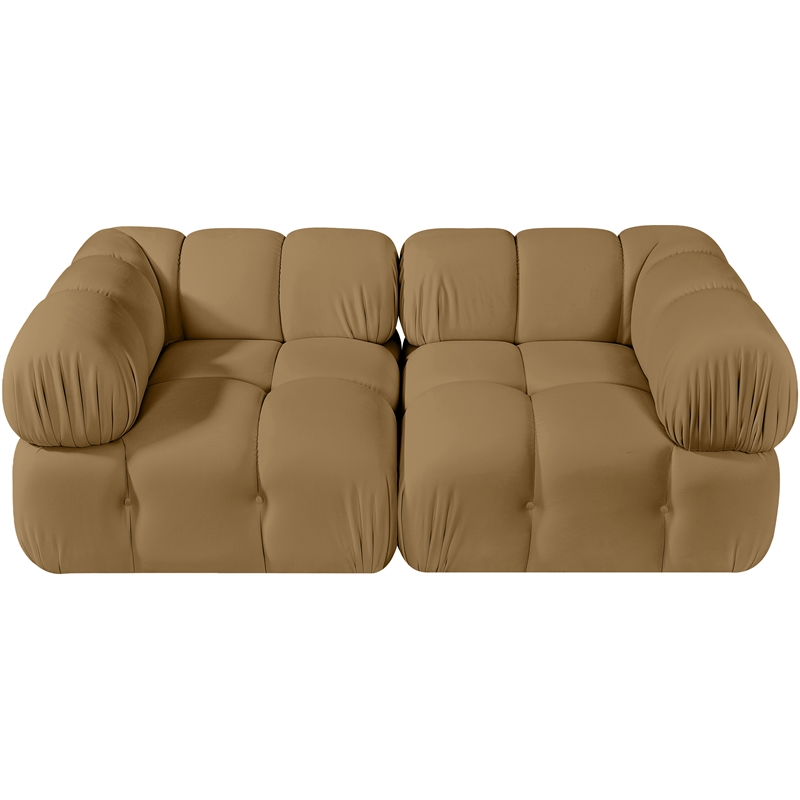 Meridian Furniture Orin Saddle Velvet Performance Fabric 2 pc. Modular Sofa