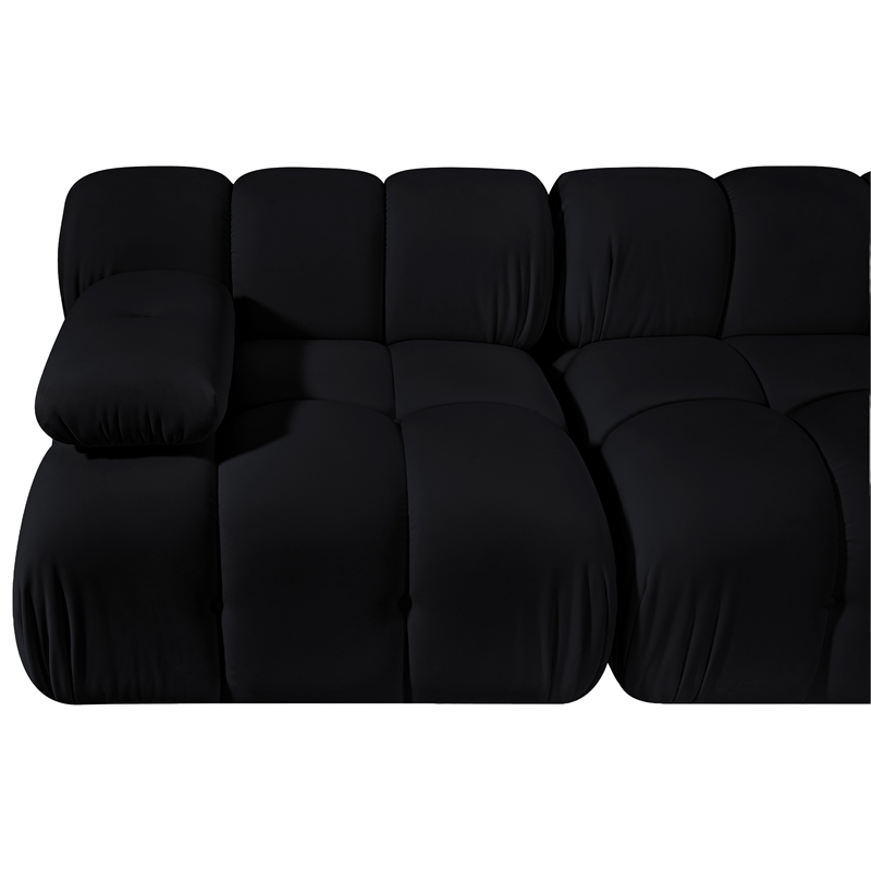 Meridian Furniture Orin Black Velvet Performance Fabric 2 pc. Modular Sofa