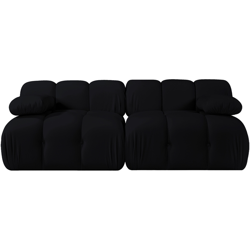 Meridian Furniture Orin Black Velvet Performance Fabric 2 pc. Modular Sofa