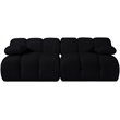 Meridian Furniture Orin Black Velvet Performance Fabric 2 pc. Modular Sofa